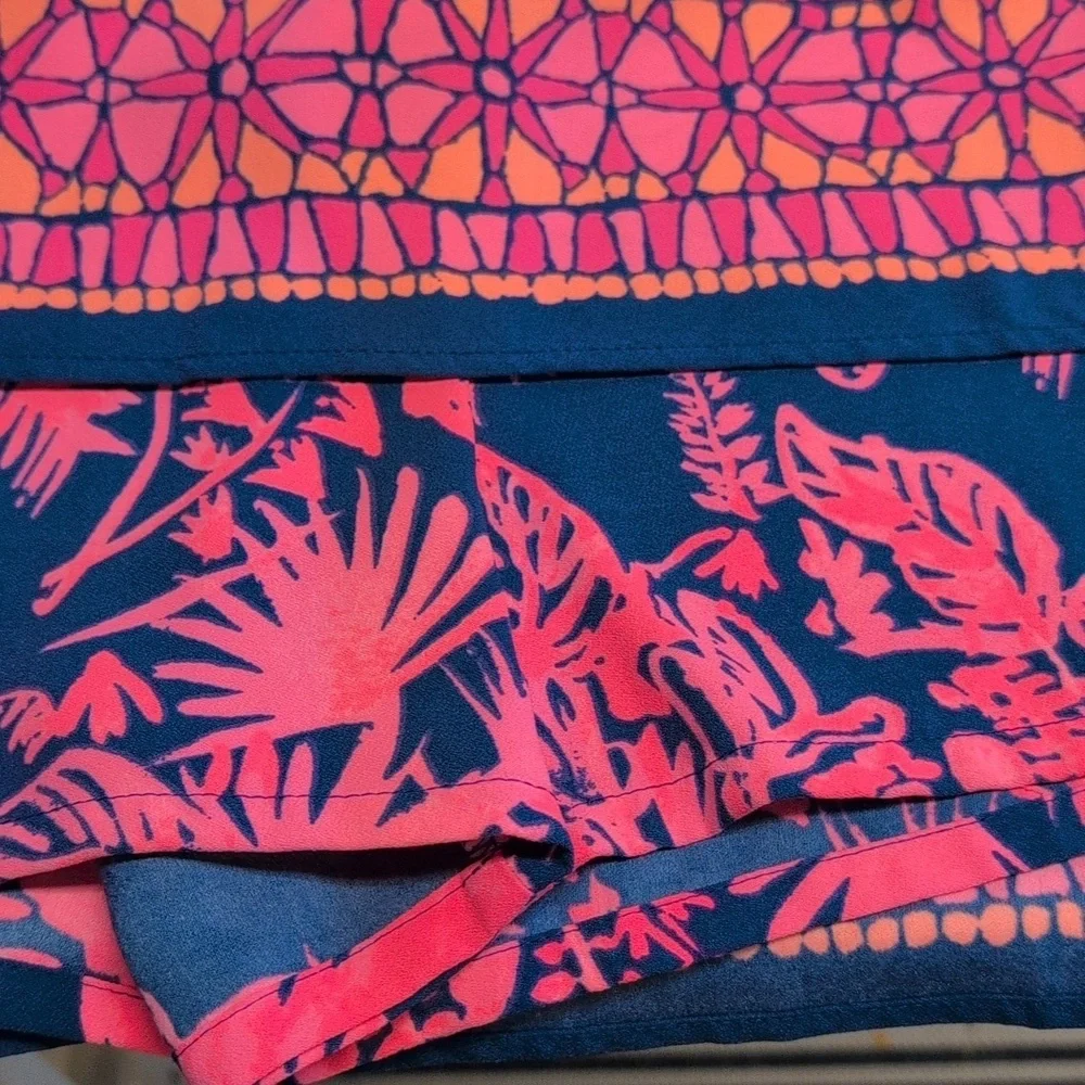 Lilly Pulitzer Donna Sleeveless Romper Shift Dress Night Caw Blue Pink Size 2 - Picture 7 of 8